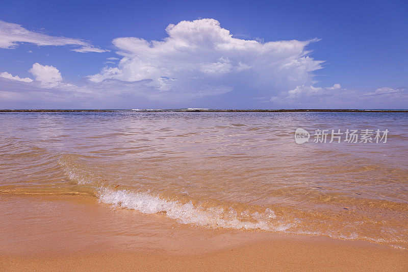 巴西巴伊亚的塞古罗港(Porto Seguro)， Arraial D'ajuda海滩，半透明的海水